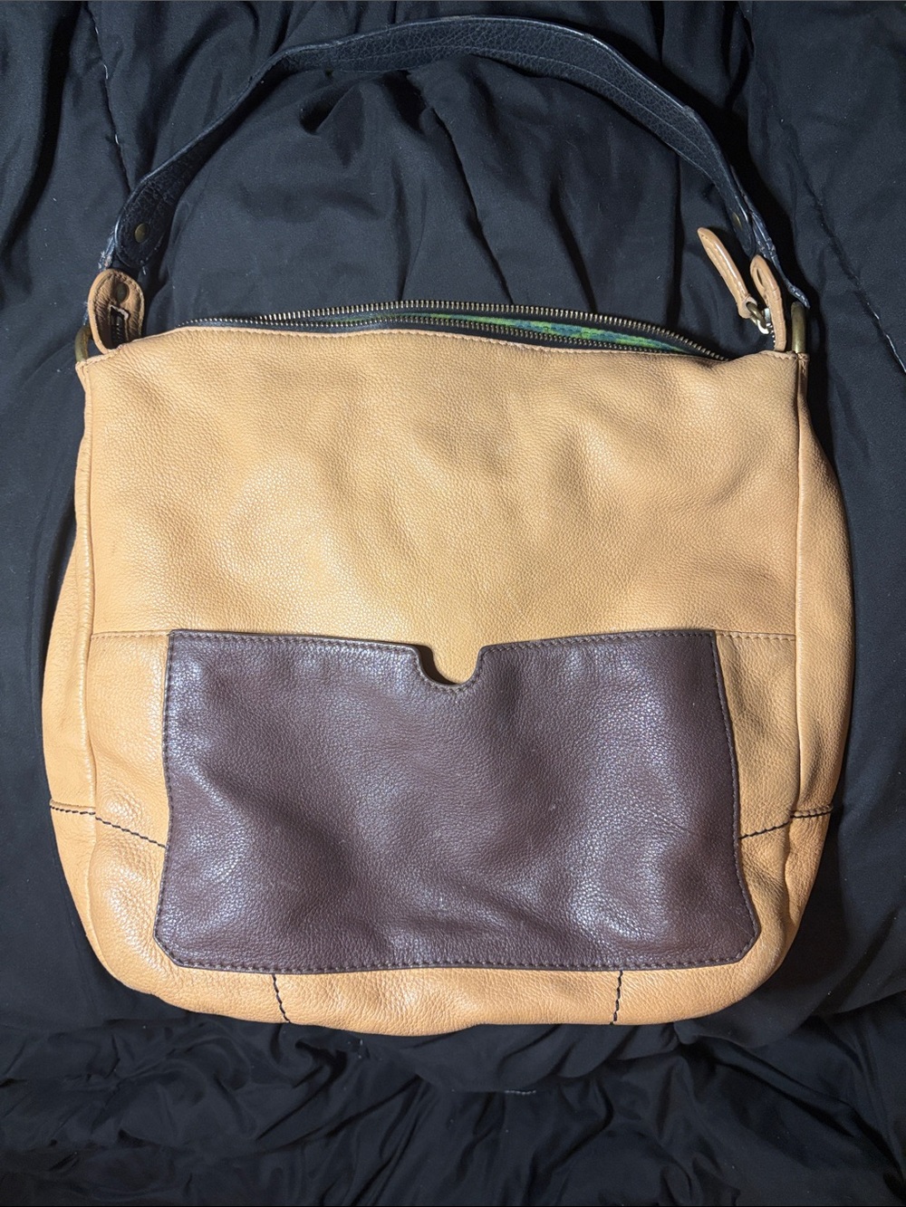 OrYANY "Adele" Colorblock Pebbled Leather Hobo Bag